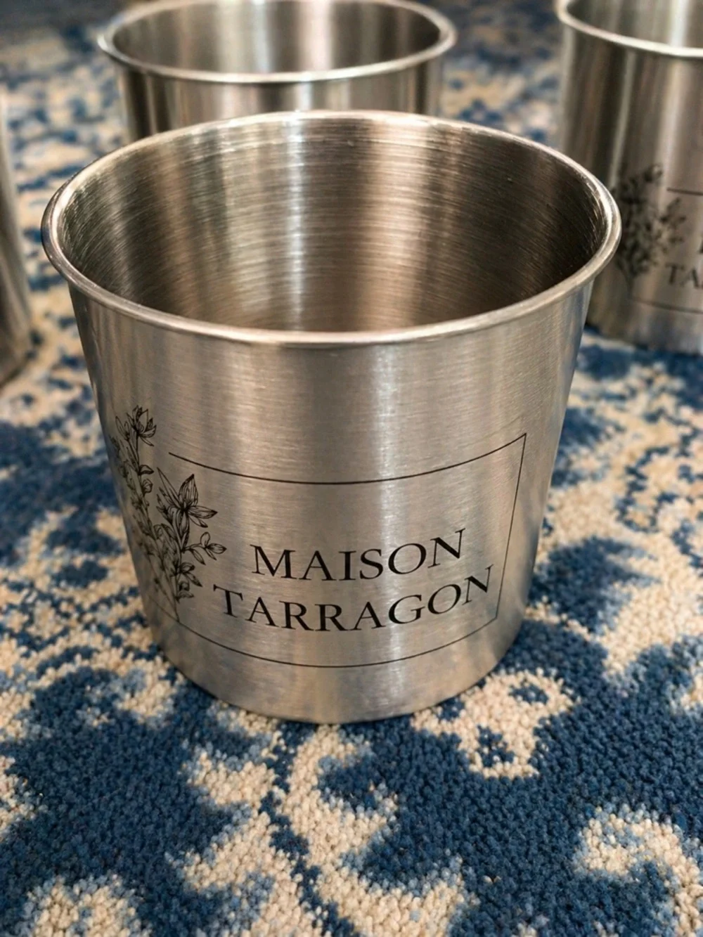 Amazon Stainless Steel Maison Tarragon Planter - Silver